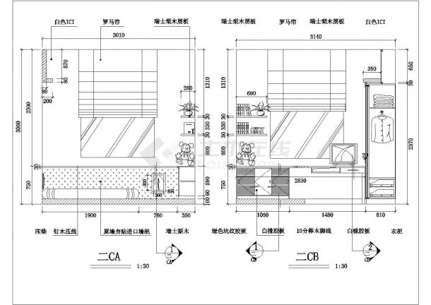 某大气实用别墅全套装修cad施工设计图-图二