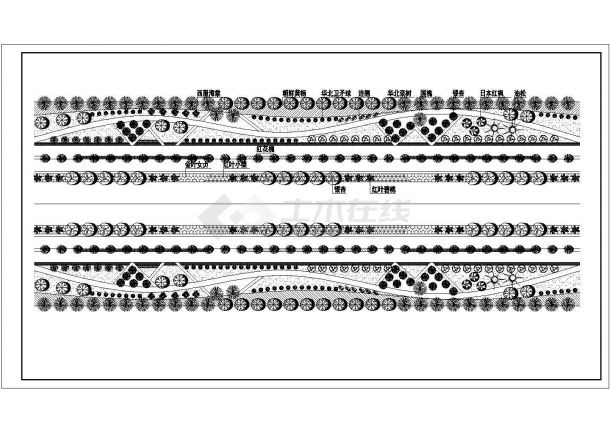某地区道路标准段绿化设计施工详情图-图一