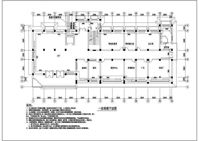 多层行政办公楼采暖系统设计施工图（含给排水设计）_图1