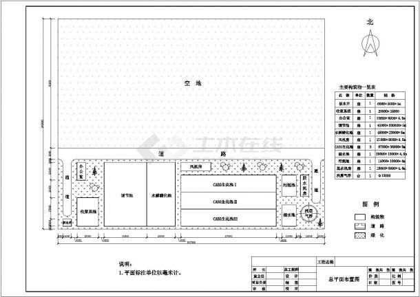 四川省某造纸厂污水处理CAD全套图-图二