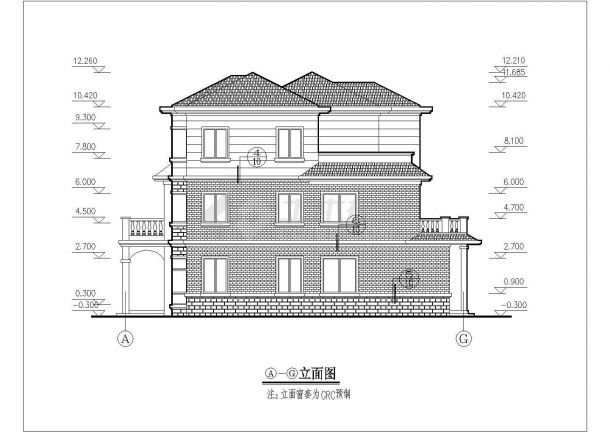 某地三层单体住宅别墅建筑施工图纸-图二