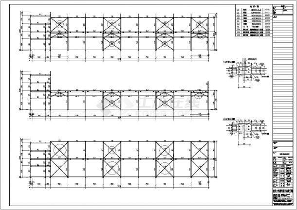 双层钢结构厂房全套设计图CAD-图一