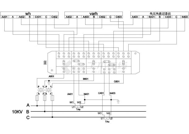 高压计量接线CAD图纸设计-图一