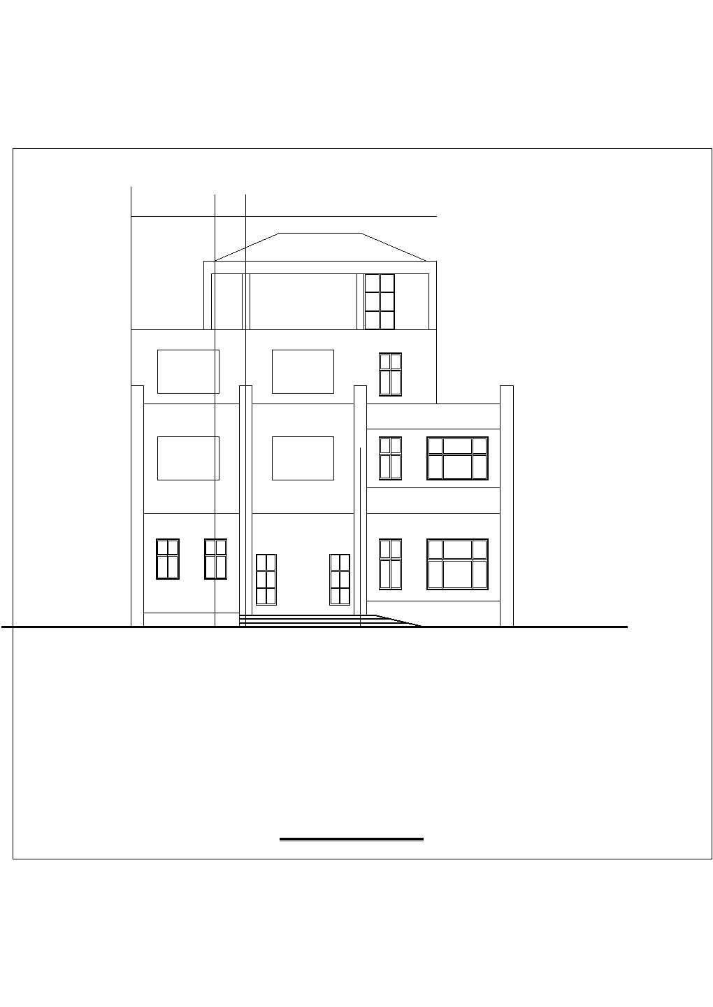 4层别墅建筑CAD施工图（带地下车库及坡道）