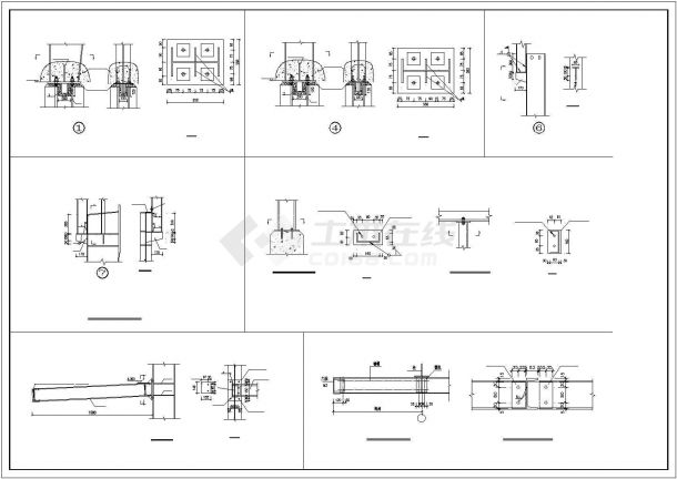 轻型钢结构厂房CAD施工设计图纸-图一