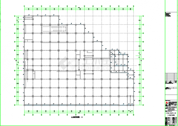 某地多层混凝土框架结构电子元件厂房结构CAD图纸-图二