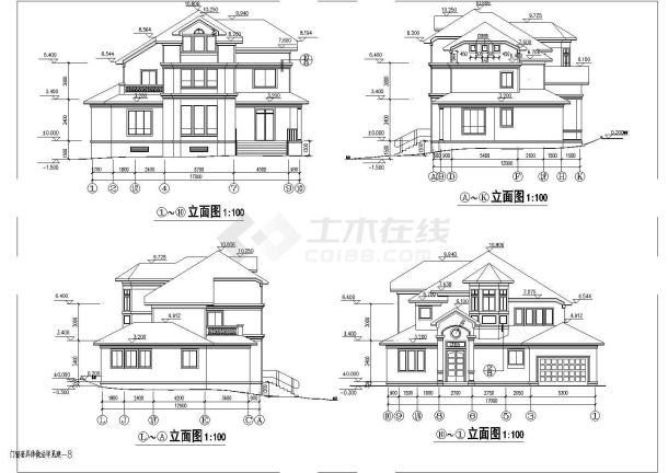 欧式古典风格三层小洋楼建筑设计方案图-图一