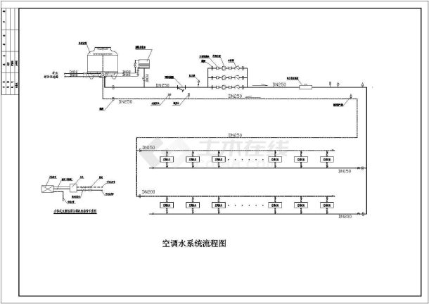 某地区商场水源热空调系统全套设计图-图二