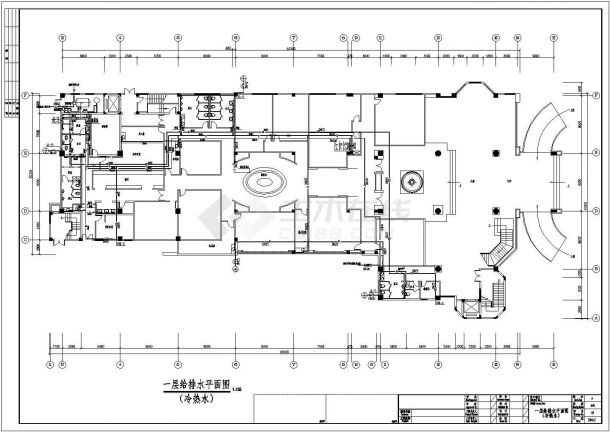 江苏某四星级大酒店给排水设计cad施工图-图一