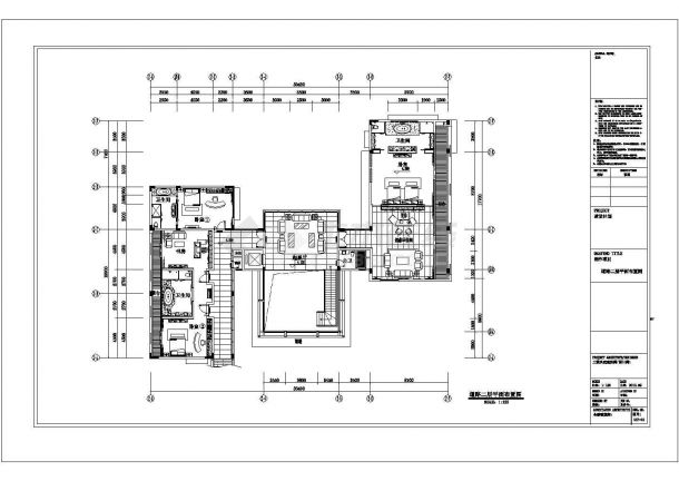 某市高档现代别墅建筑设计施工图纸-图二