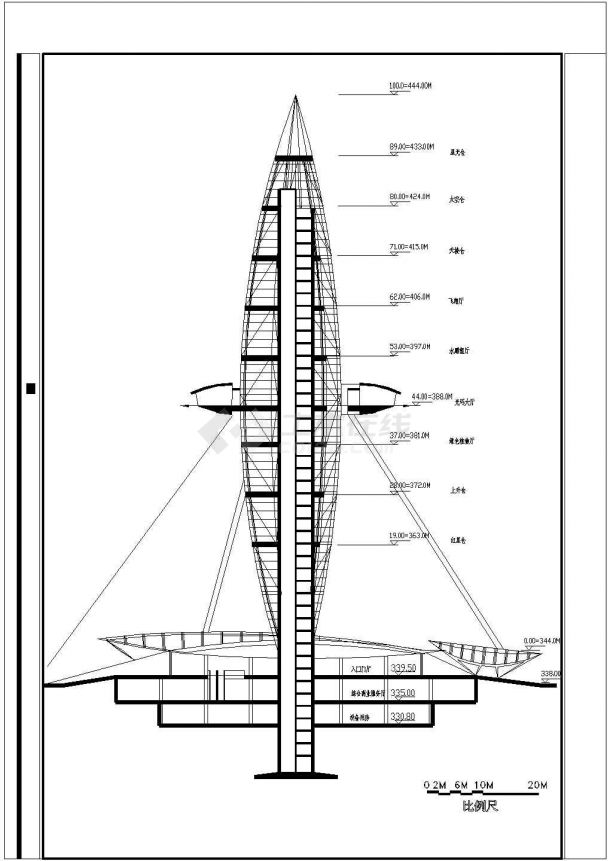 大型旅游景点观光塔建筑设计方案图-图一