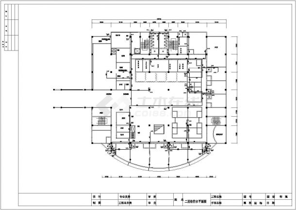 湖南某地区三层给排水设计cad图纸-图二