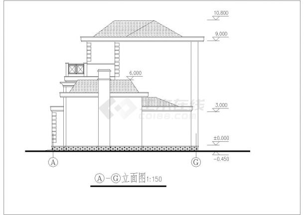 某地三层独栋别墅建筑方案设计施工图纸-图一