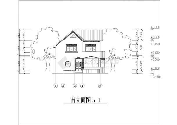 精美别致二层农村房屋详细建筑设计图-图二