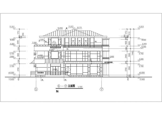 现代气派三层自建别墅详细建筑设计图_图1