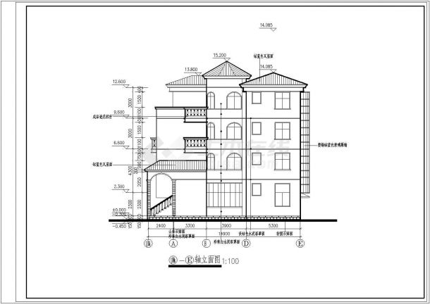 某地多层居家型别墅建筑施工方案图-图二