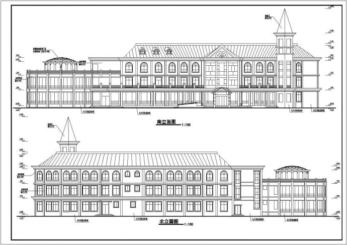 小区会所建筑设计施工图（共9张）_图1
