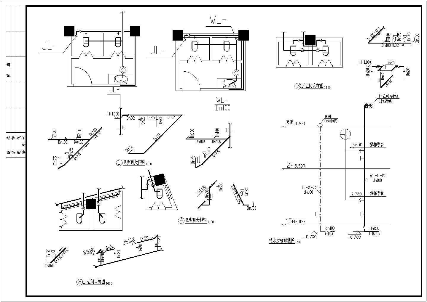 无锡某地区大型商场给排水设计CAD图纸