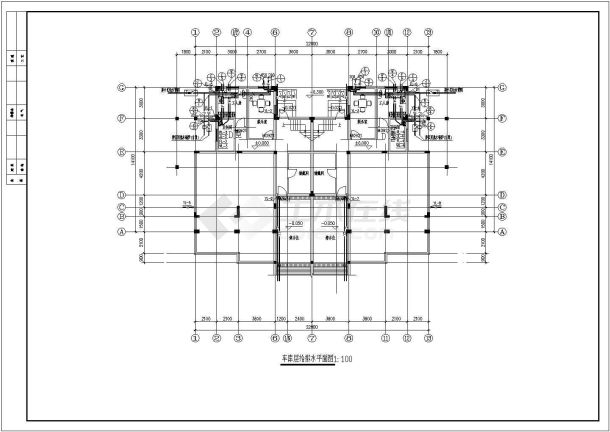 苏州某地区二层别墅给排水设计cad图纸-图一