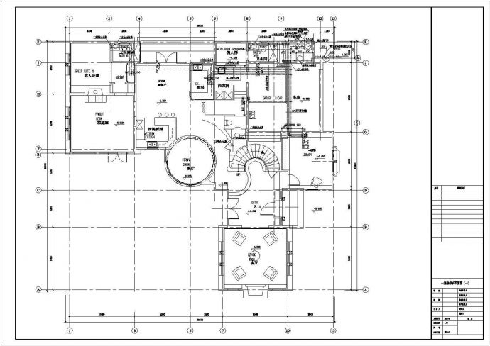 昆山某地区别墅给排水平面带系统设计cad设计图_图1