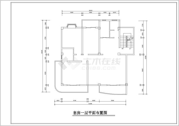 某地区套房电气设计施工CAD详图-图一