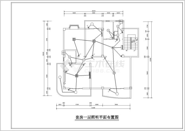 某地区套房电气设计施工CAD详图-图二
