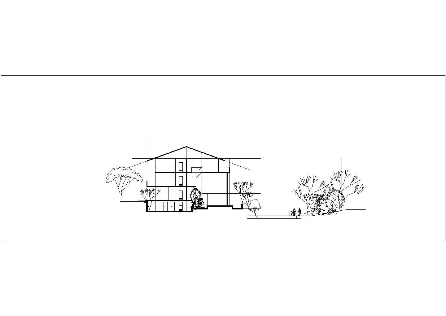 英式别墅建筑平面方案cad设计图纸