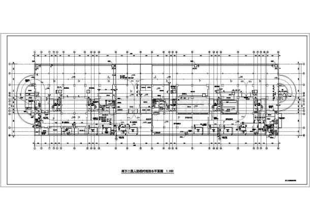 河北某地区地下二层给排水设计cad平面图-图一