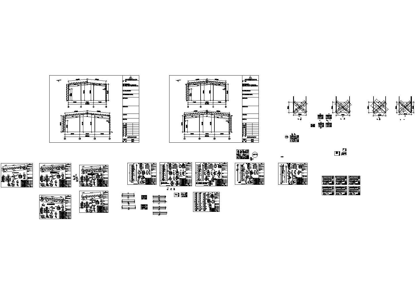 某厂房钢柱、钢梁建筑cad图