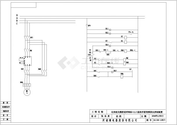 电气设计深井泵变频控制CAD原理图-图一