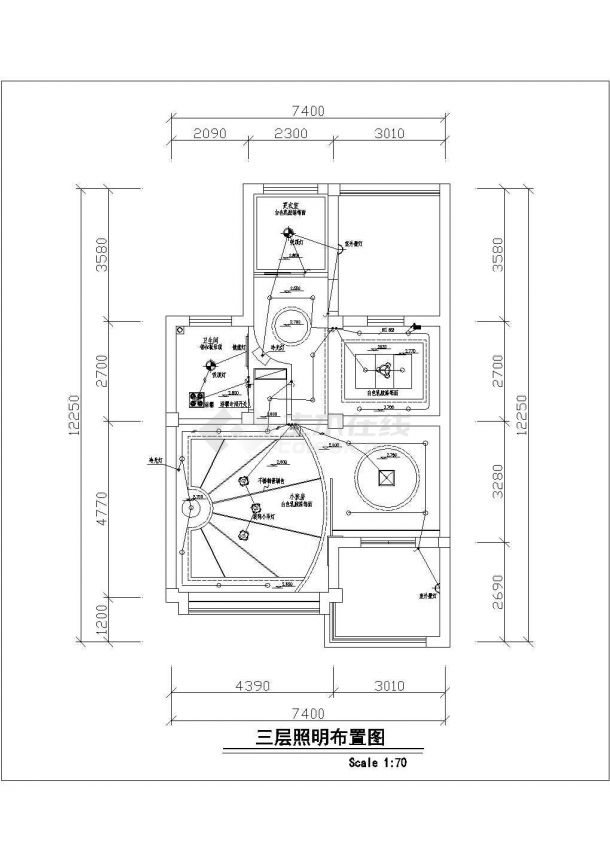 带棋牌室舒适三层自建房屋装修详细建筑设计图-图二