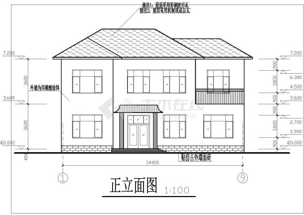 二层经济独栋农村房屋详细建筑设计图-图一