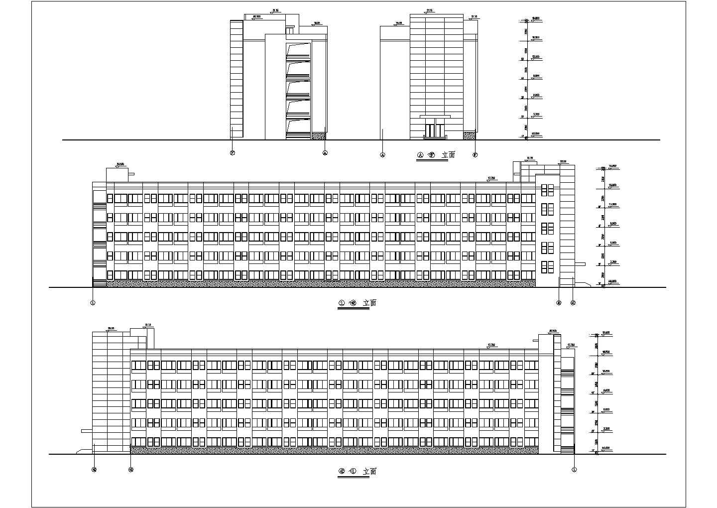 某厂区五层宿舍楼建筑方案cad设计图