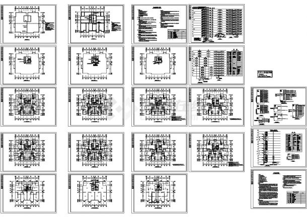 某17层住宅电气全套图纸（含有限电视系统图、宽带图、弱电平面图）-图一