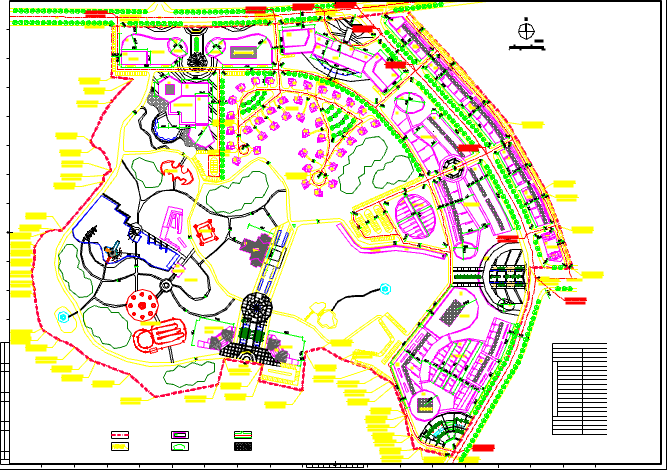 江西名园景观设计cad总规划图（标注详细）_图1