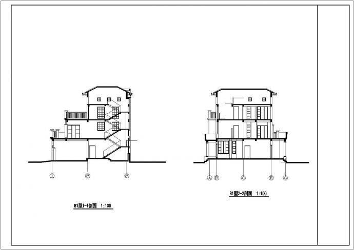 某高档三层别墅全套建筑平立面设计施工图纸_图1