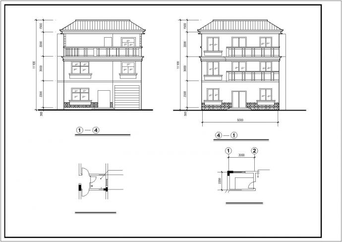 三层独栋92平方米别墅建筑结构图（含效果图）_图1