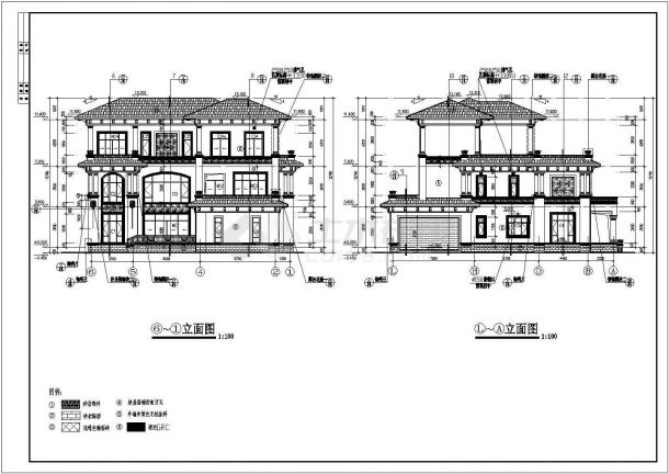3层单家独院式别墅建筑结构图（含效果图）-图二
