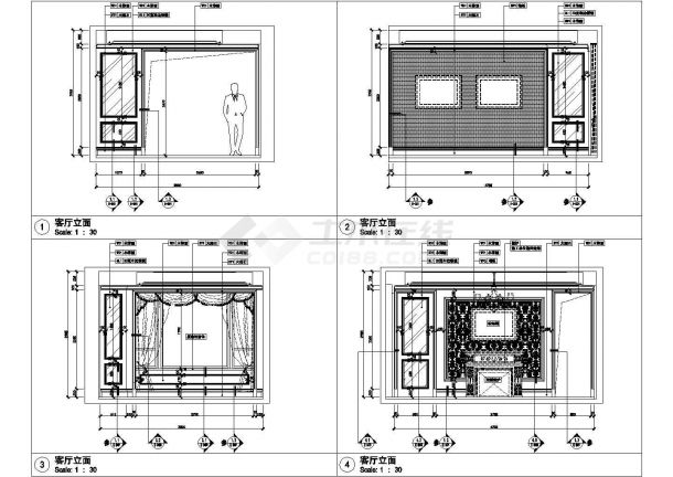 【南京】简欧风格三室两厅室内装修施工图（附效果图）-图一