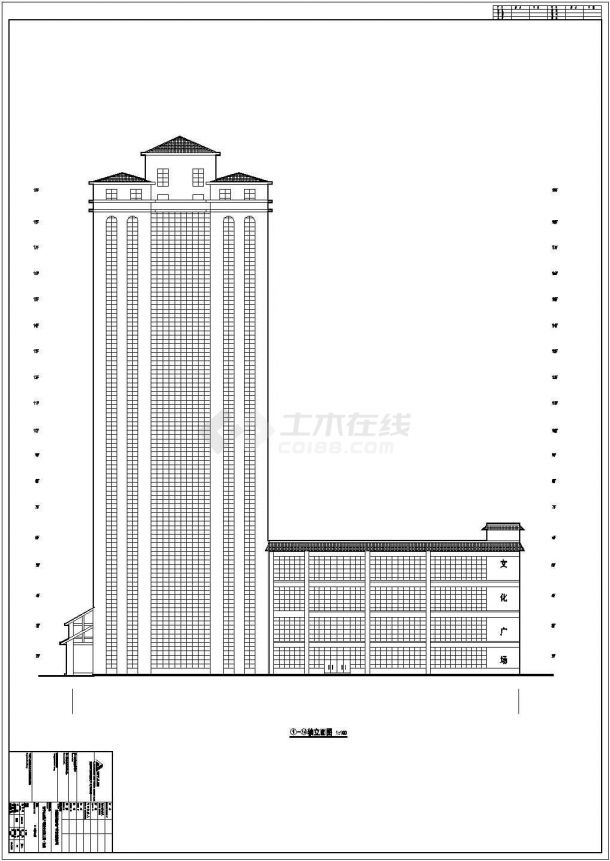 某19层框架结构酒店建筑施工图（含给排水、电气）-图二