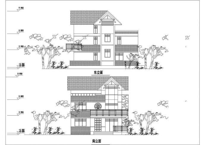 带屋顶花园三层舒适自建房屋建筑设计图_图1