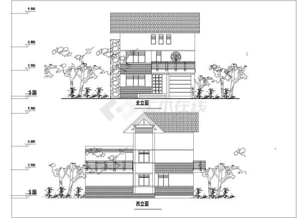 带屋顶花园三层舒适自建房屋建筑设计图-图二