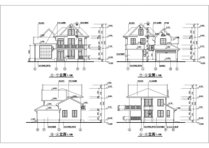 现代风格三层户型别墅建筑施工方案_图1