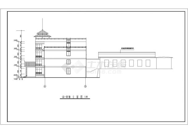某三层养老院建筑cad设计施工图-图二