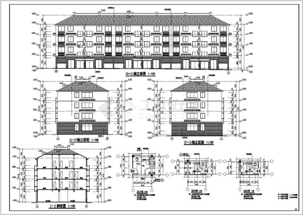 某多层底框住房建筑、结构设计施工图-图一