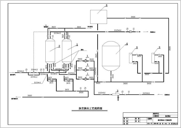 某地区换热站平面及工艺流程设计图_图1