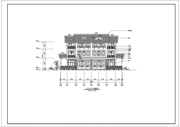 景区某带夹层三层别墅建筑施工方案图_图1