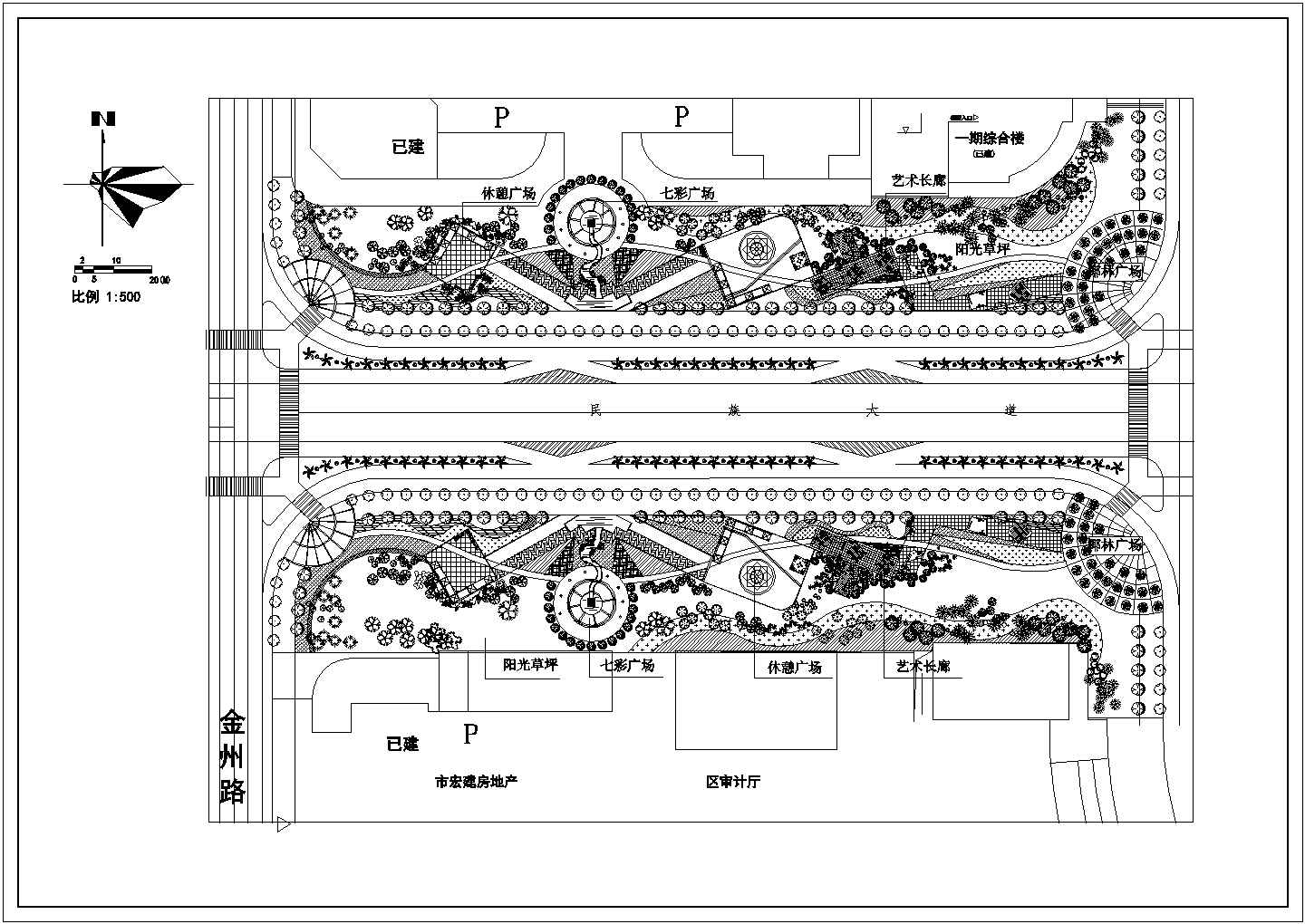 南宁南柳立交桥段环境CAD规划设计图