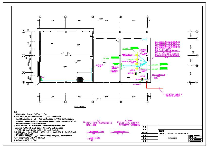 某污水泵站电气设计cad施工图