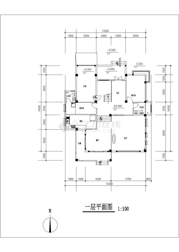 某三层地中海风格别墅建筑图（含效果图）-图二